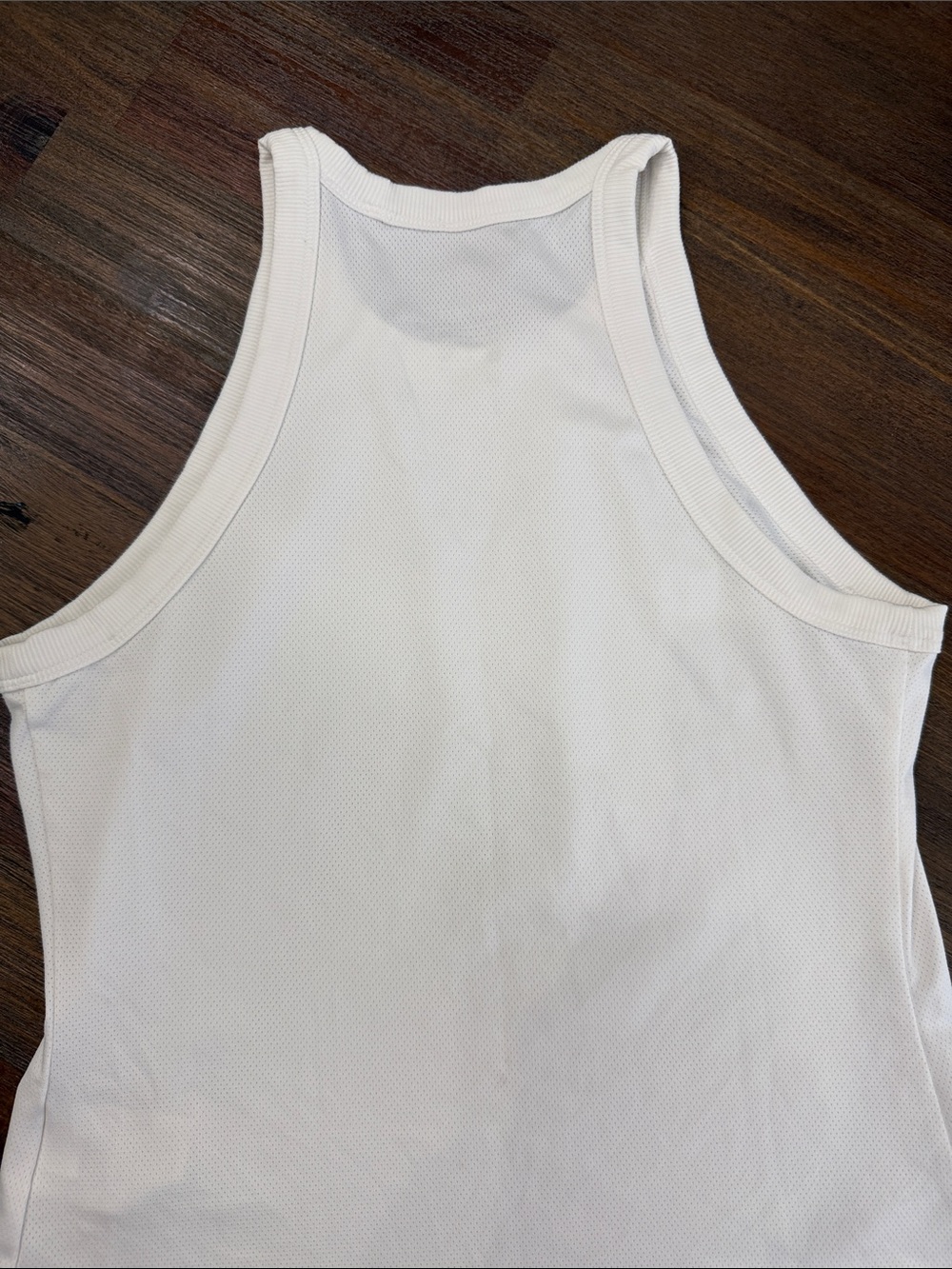 Nike White Athletic Racerback Tank with Black Swoosh - Picture 3 of 3